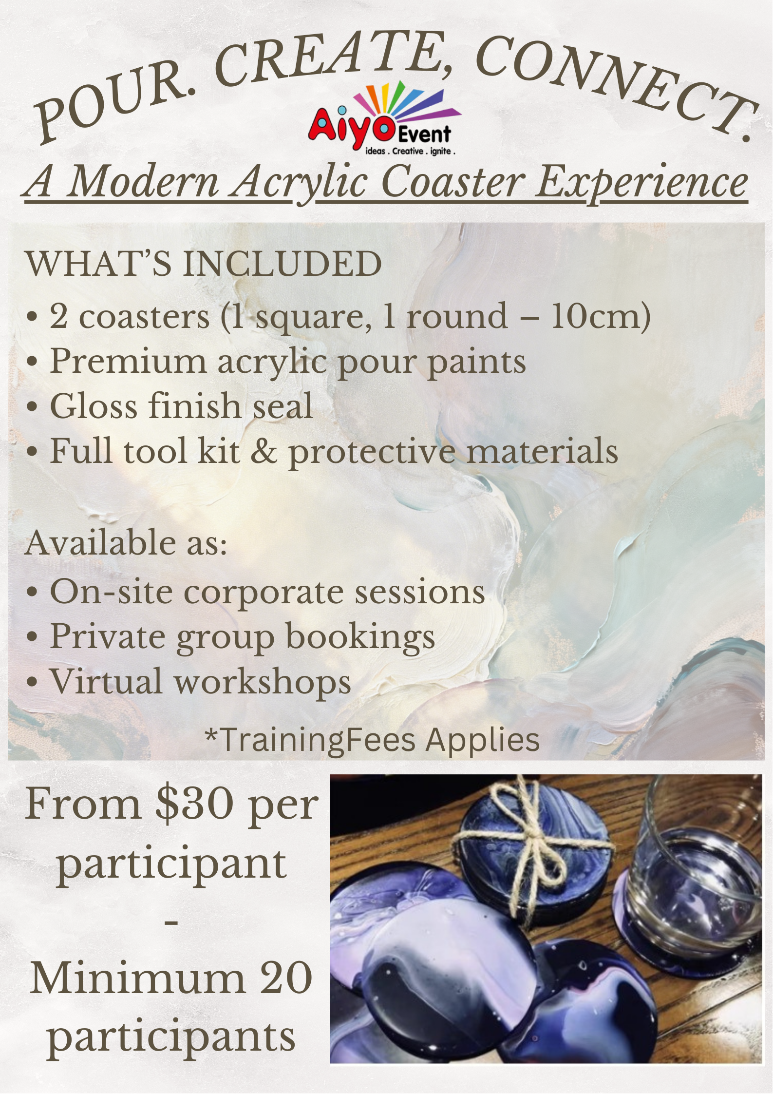 Acrylic Pour Coaster